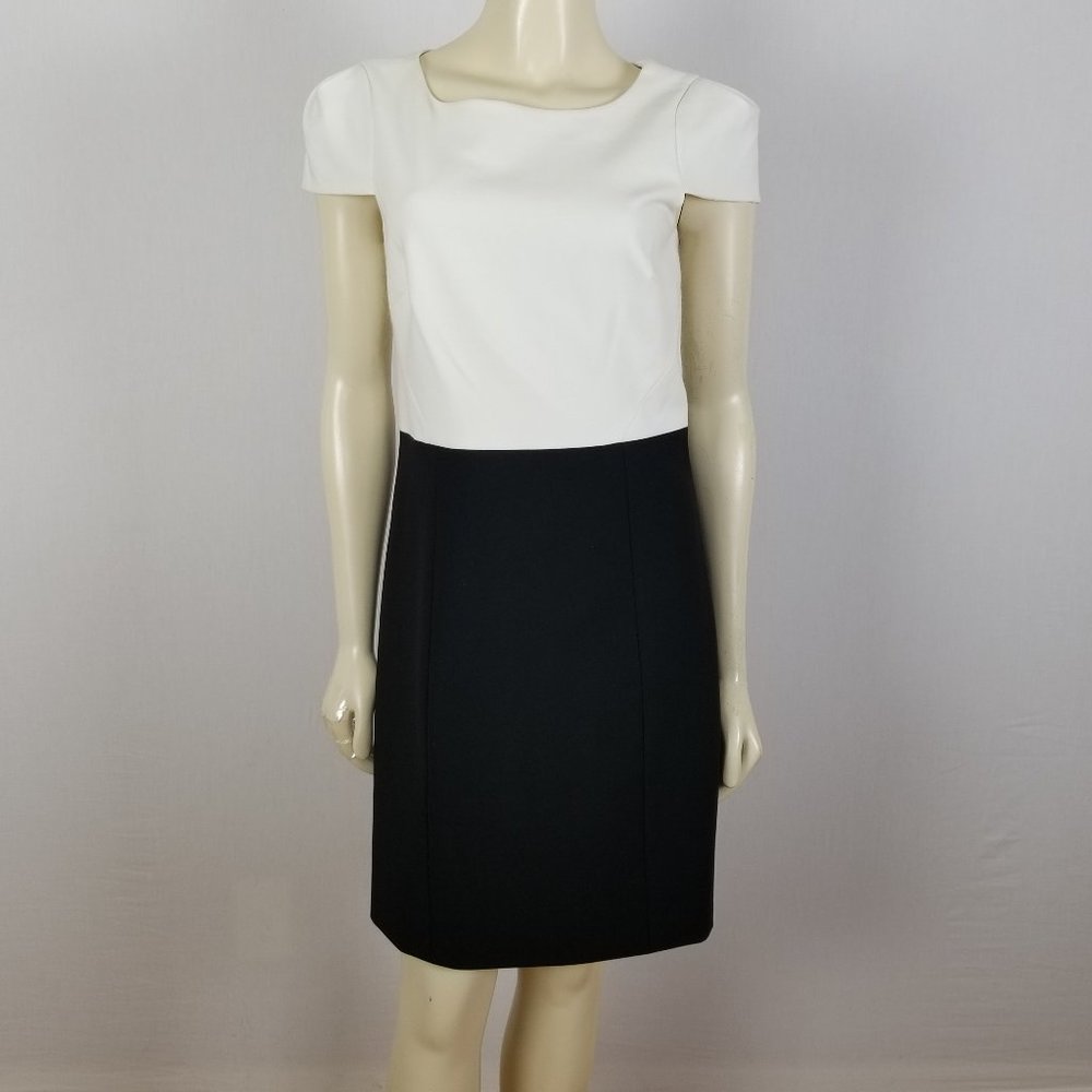 4.‎ collective career sheath black white dress 8